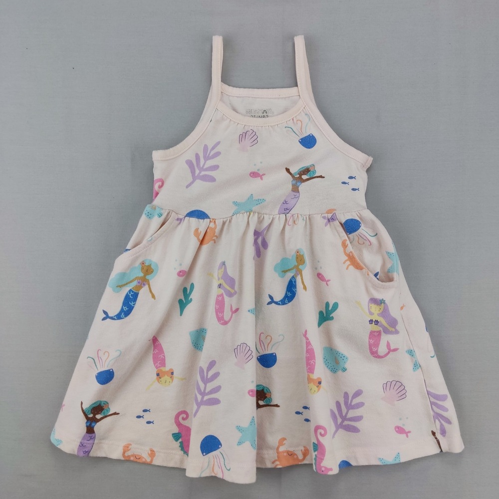 Garanimals Dress Girls 2T Pink Mermaid Sea‎ Life Sleeveless Pockets Knit Summer